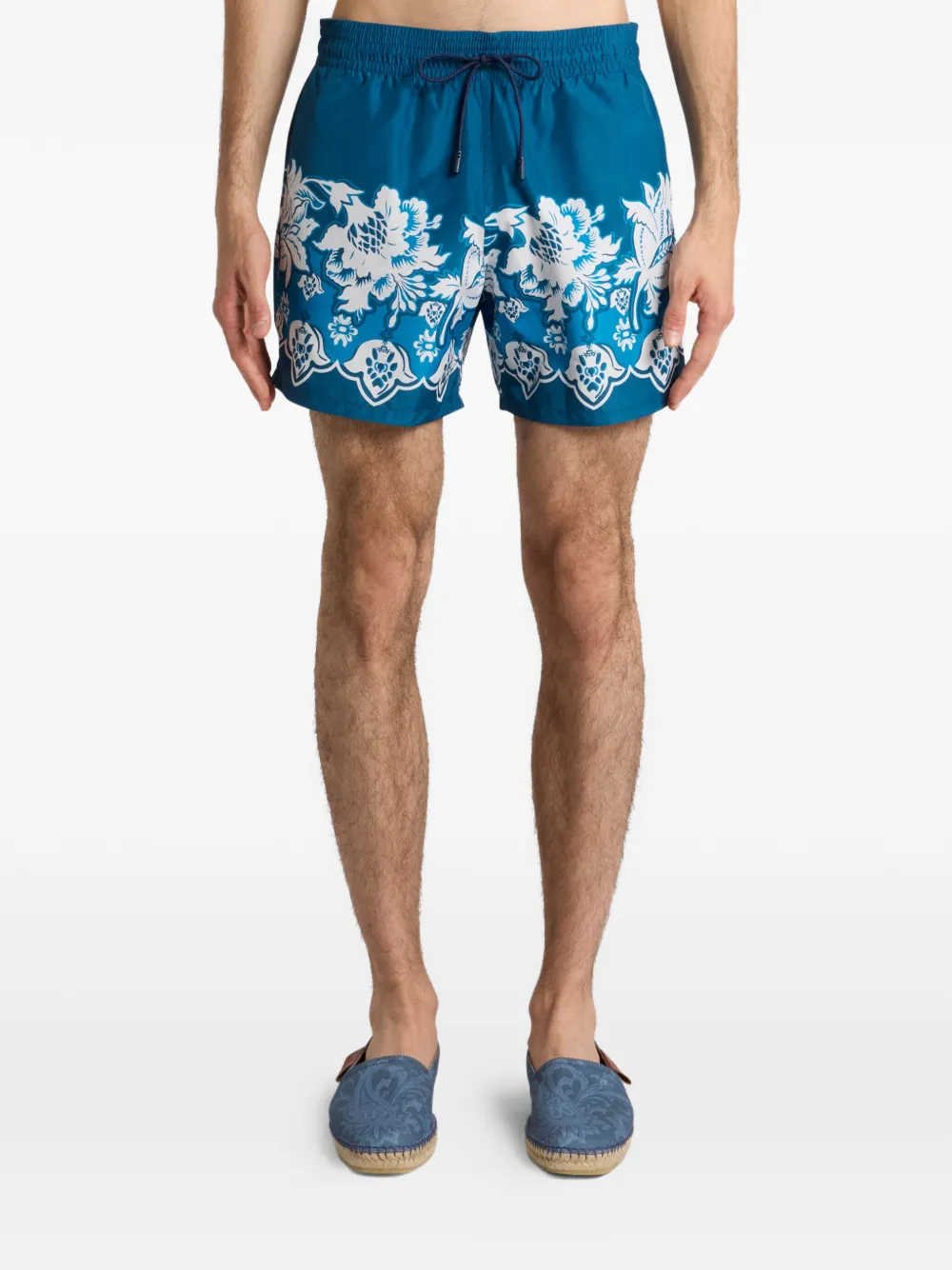  Etro Floral-print Swimsuit - Blue 