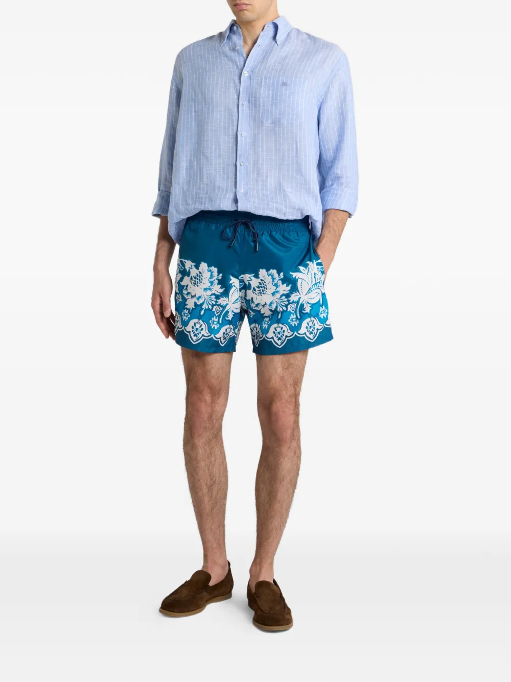 ETRO Badpak met bloemenprint Blauw