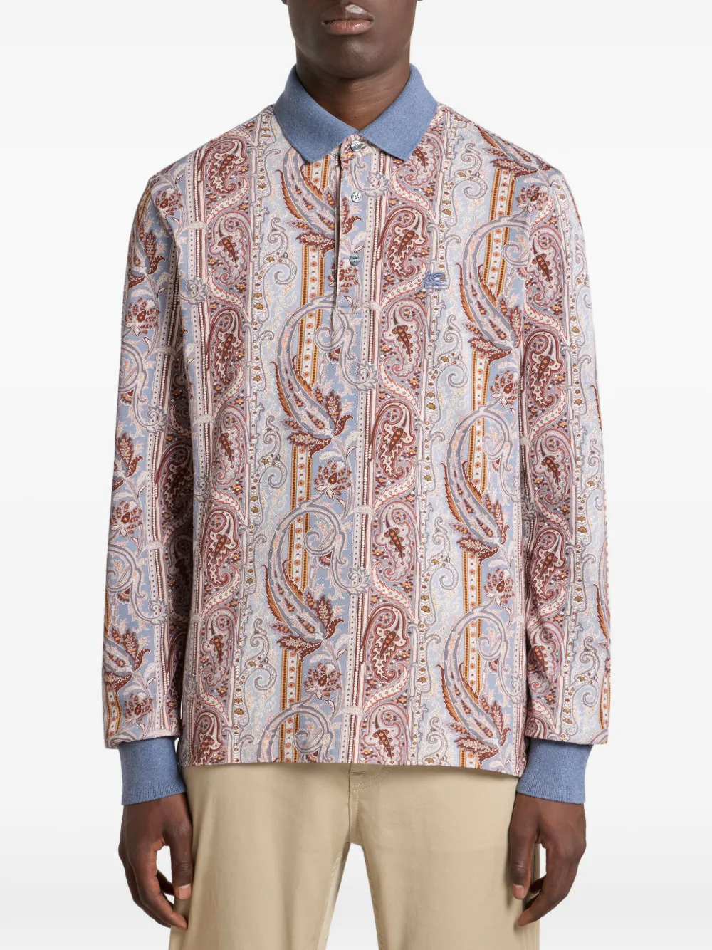 ETRO piqué polo shirt - Blauw