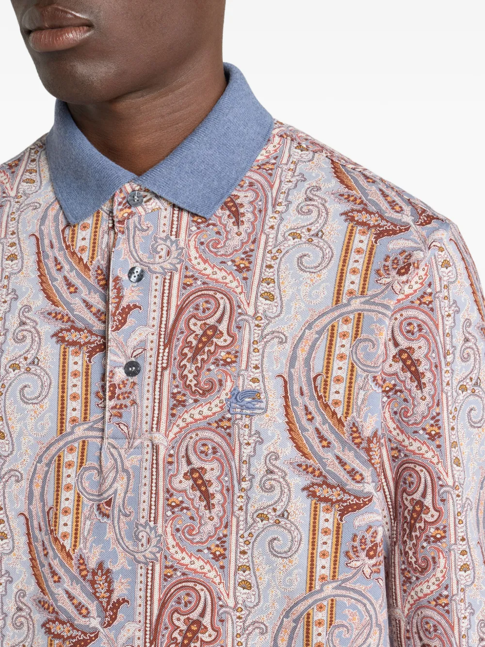 ETRO Piqué poloshirt Blauw