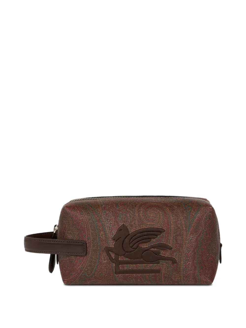 ETRO pegaso embroidery arnica pouch - Braun