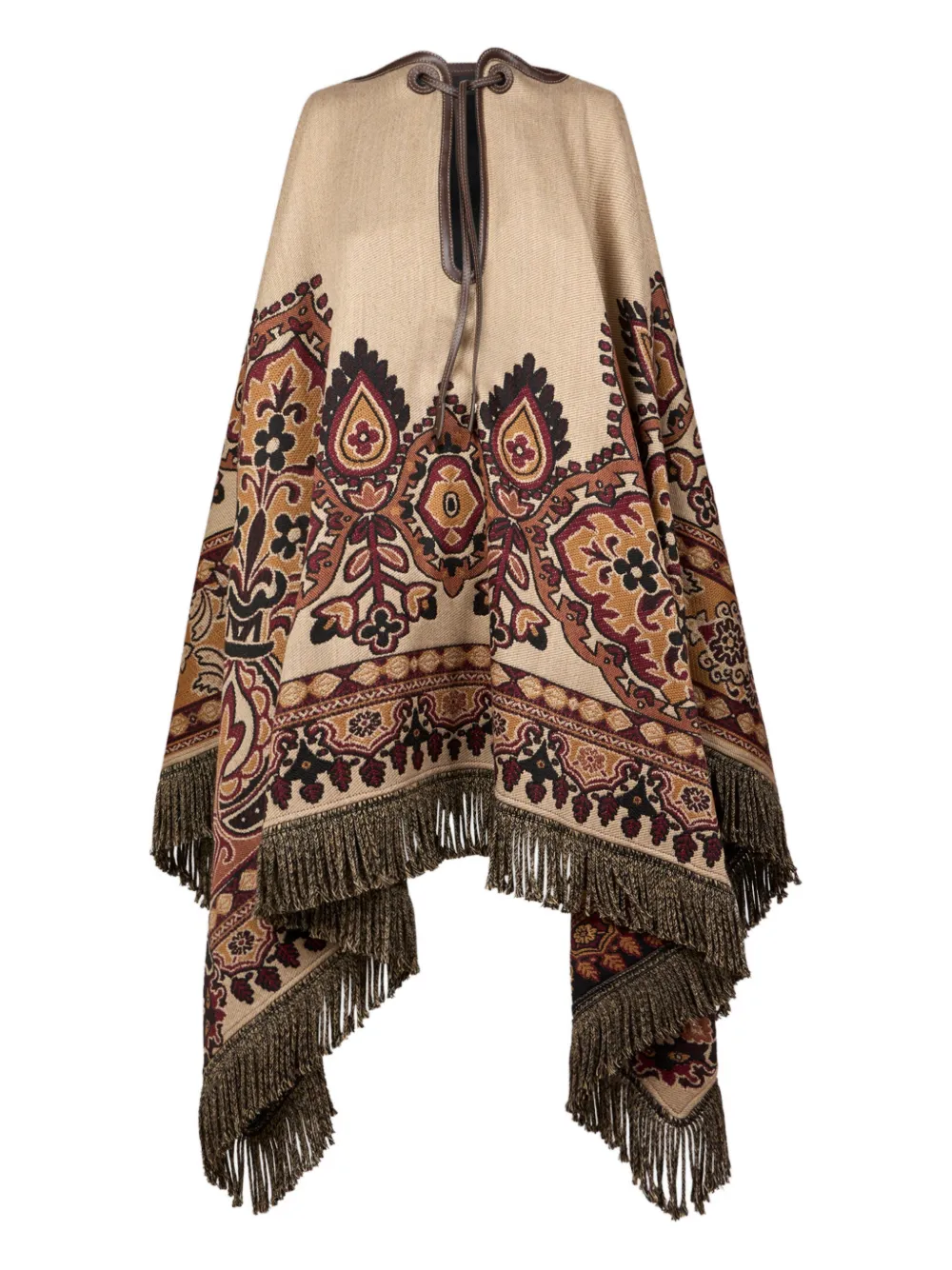 ETRO jacquard floral-paisley cape - Toni neutri