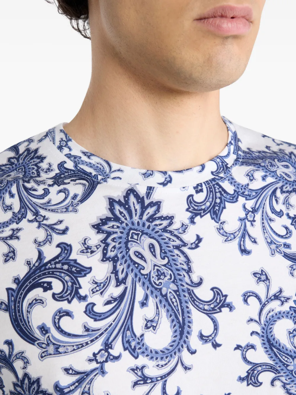 ETRO leafy paisley motif T-Shirt Wit