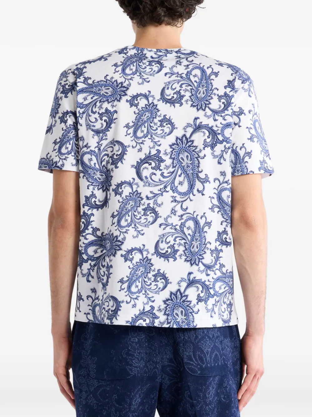 ETRO leafy paisley motif T-Shirt Wit