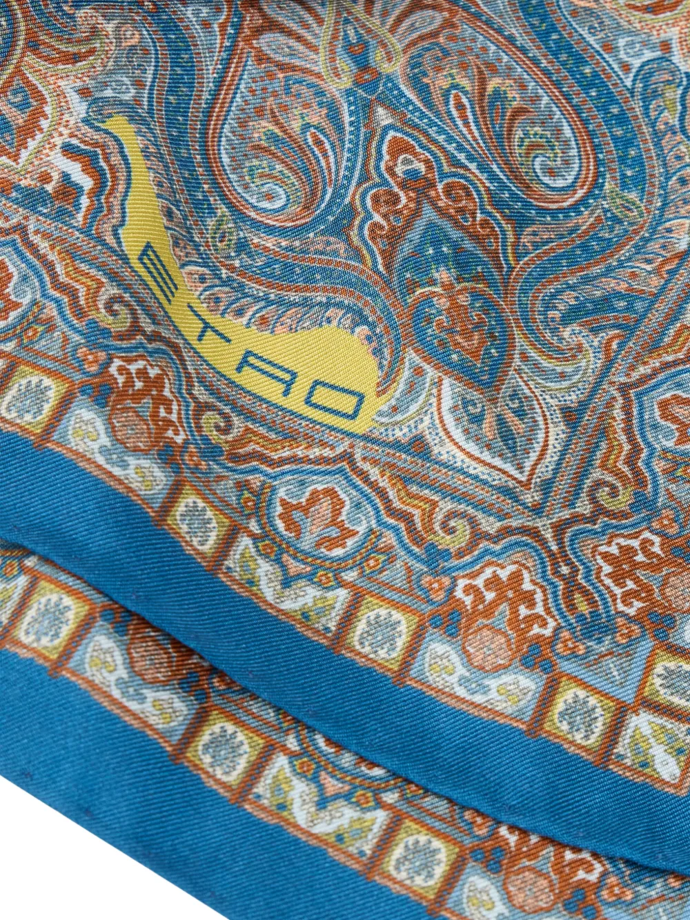 ETRO Zijden pochet met bloemen paisleyprint - Blauw