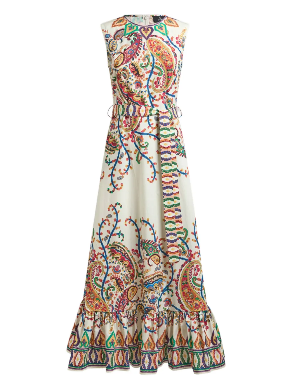 Etro Floral Paisley-print Cotton Maxi Dress In Multi