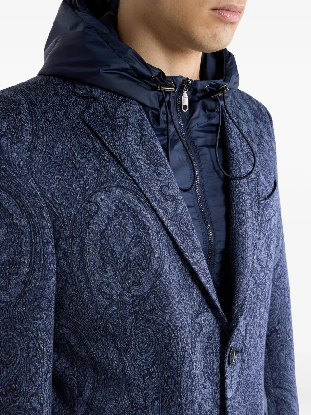 ETRO Arnica motif jacquard jacket Blauw