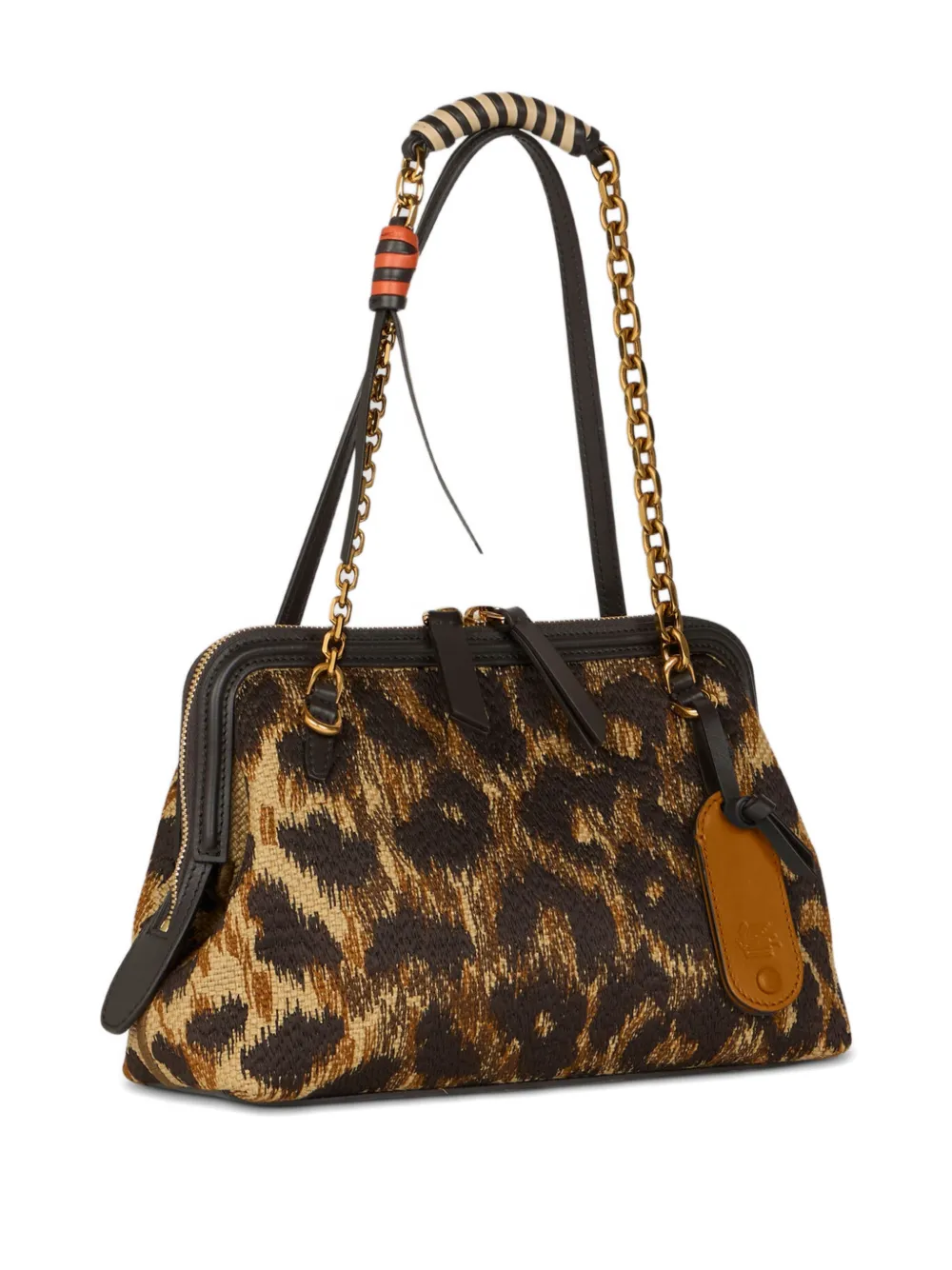 ETRO Kleine Doc schoudertas met dierenprint Bruin