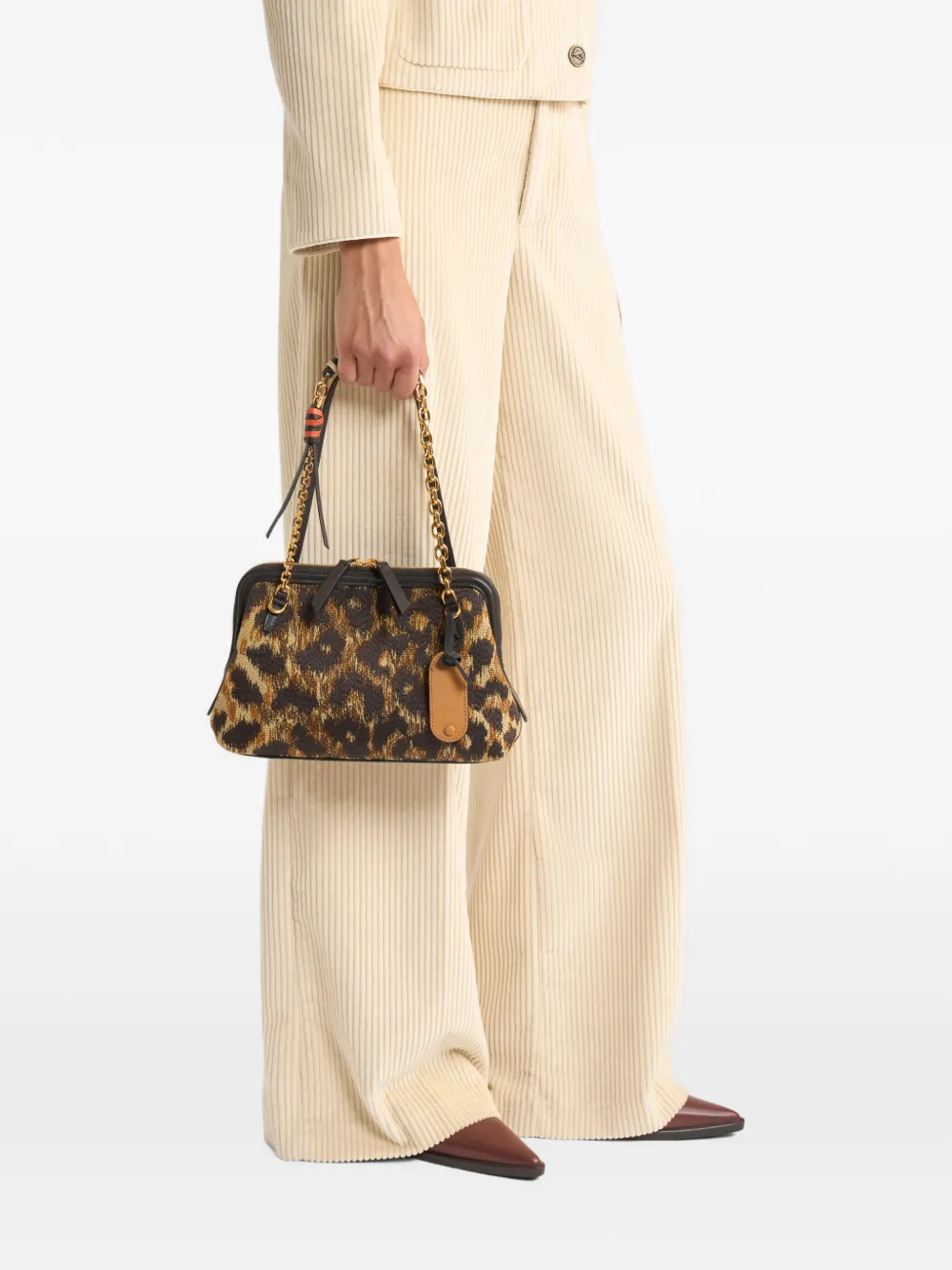 ETRO Kleine Doc schoudertas met dierenprint Bruin