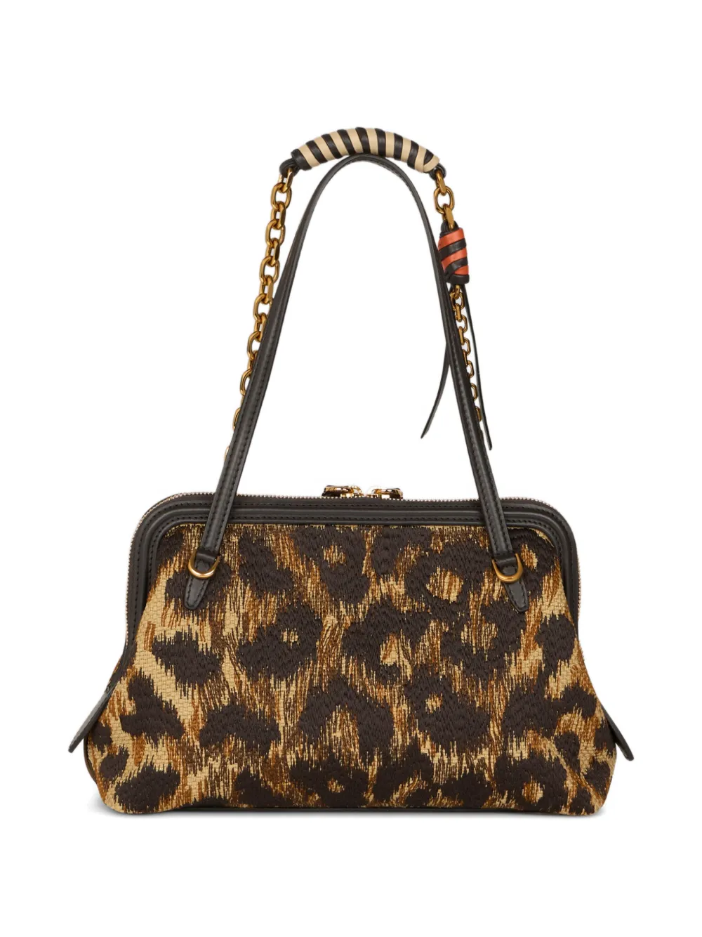 ETRO Kleine Doc schoudertas met dierenprint Bruin