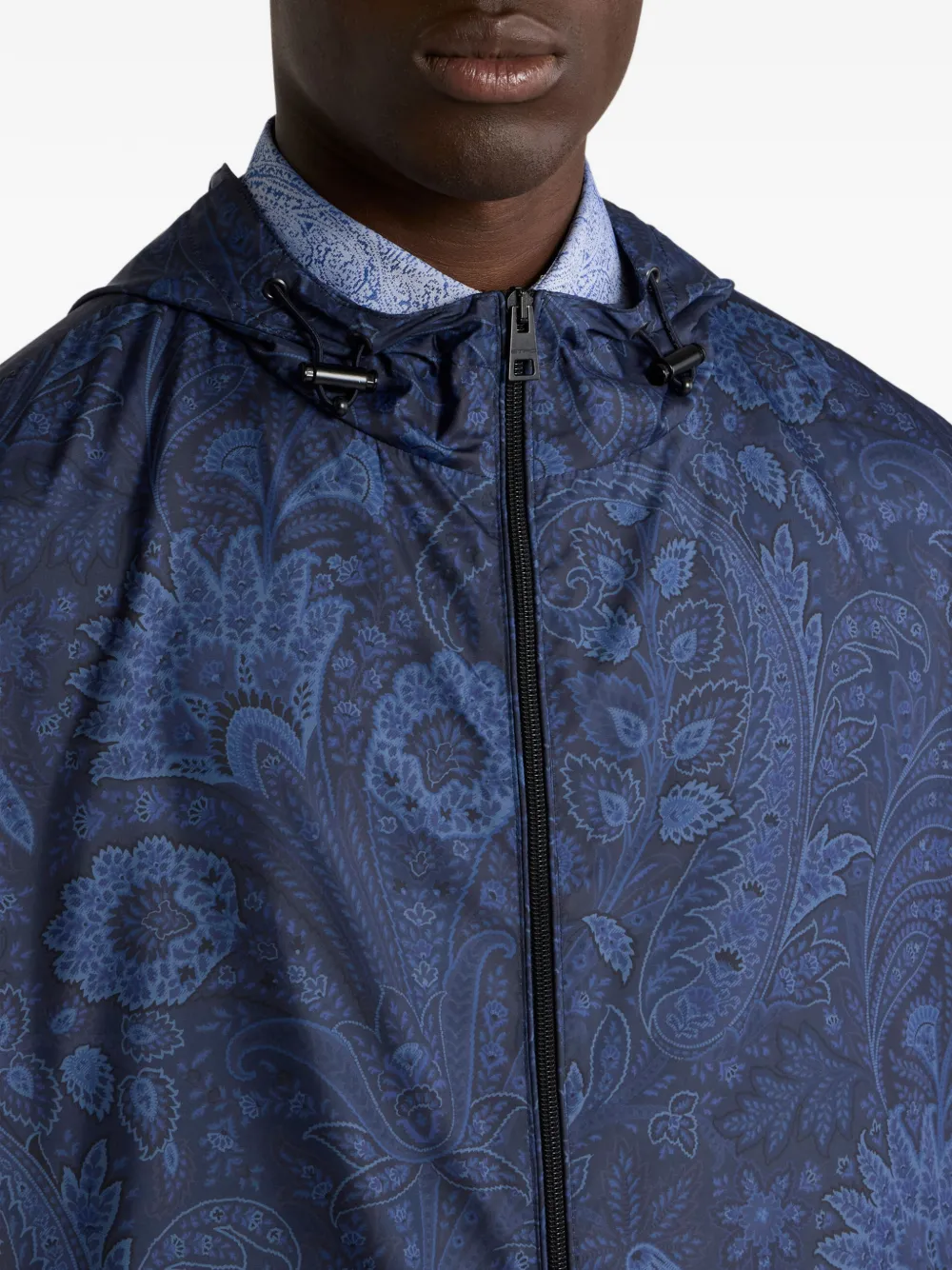 ETRO Windjack met paisley-print en bloemenprint Blauw