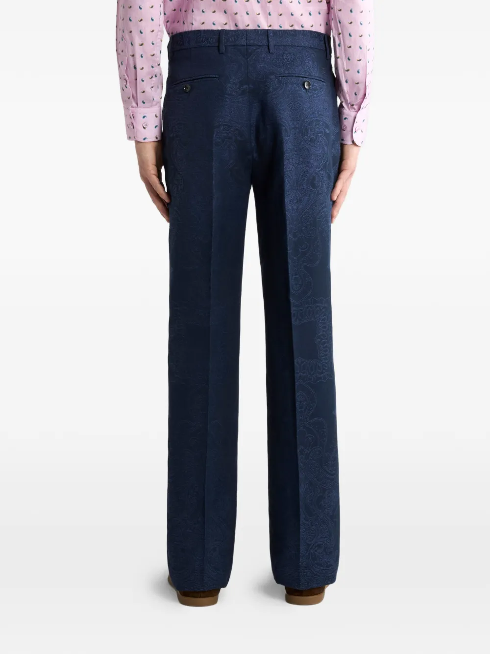 ETRO Broek met paisley-jacquard Blauw