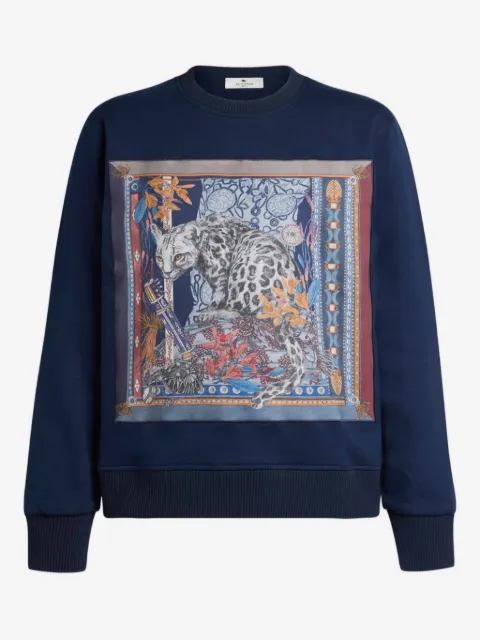 ETRO sudadera con estampado de leopardo