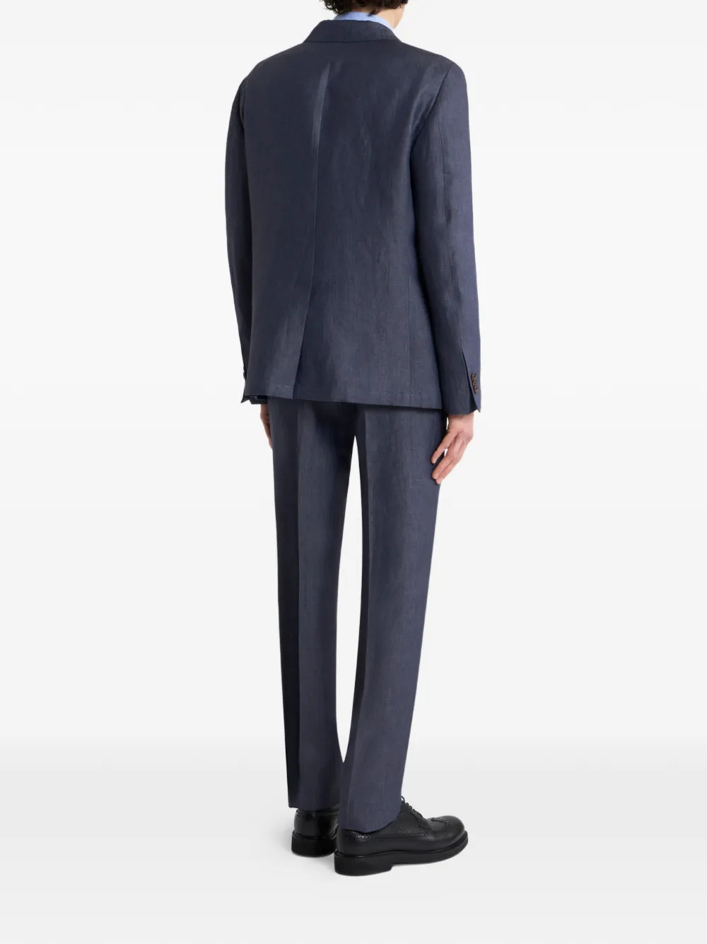  Etro Chevron Single-breasted Linen Jacket - Blue 