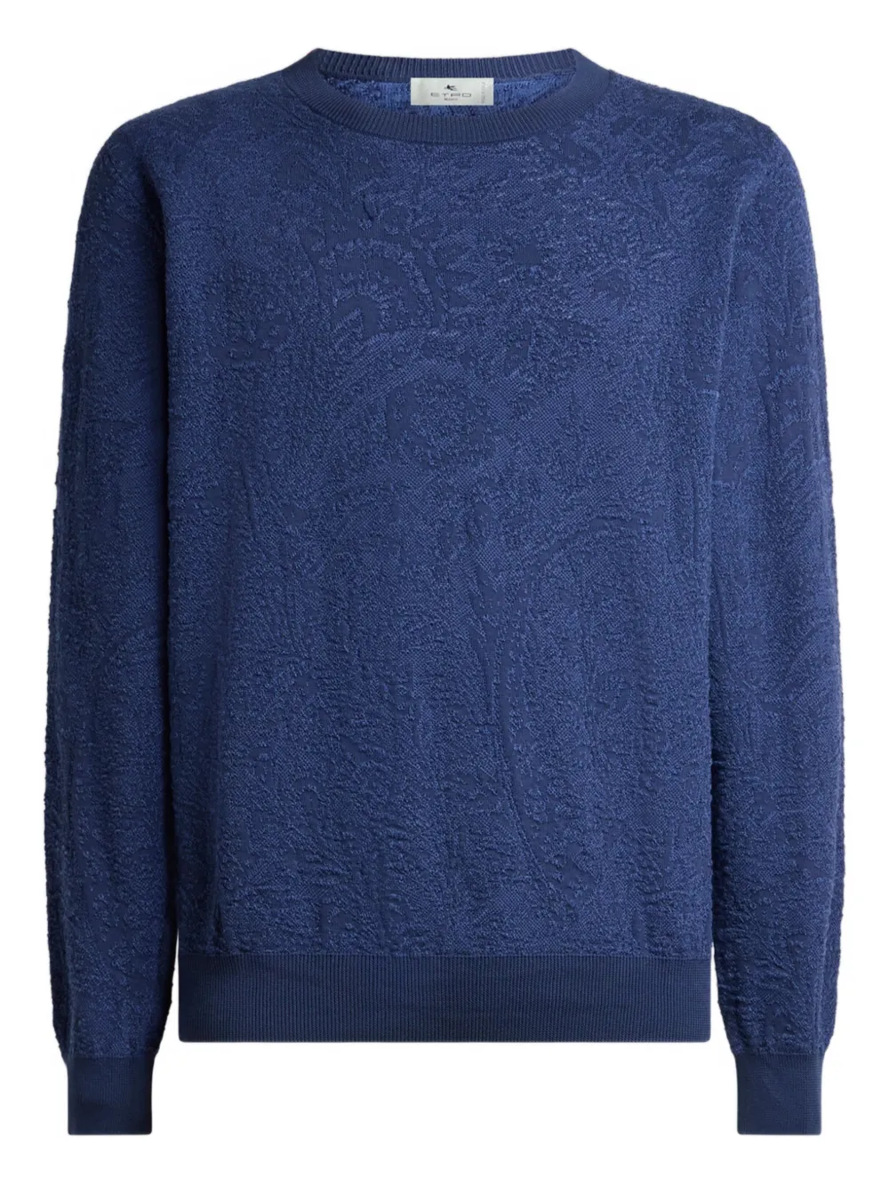 ETRO floral paisley-motif cotton sweater - Blu