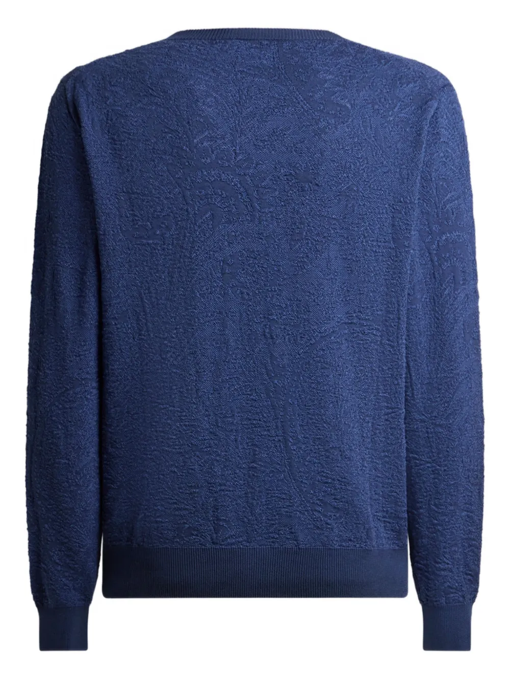 ETRO floral paisley-motif cotton sweater - Blauw