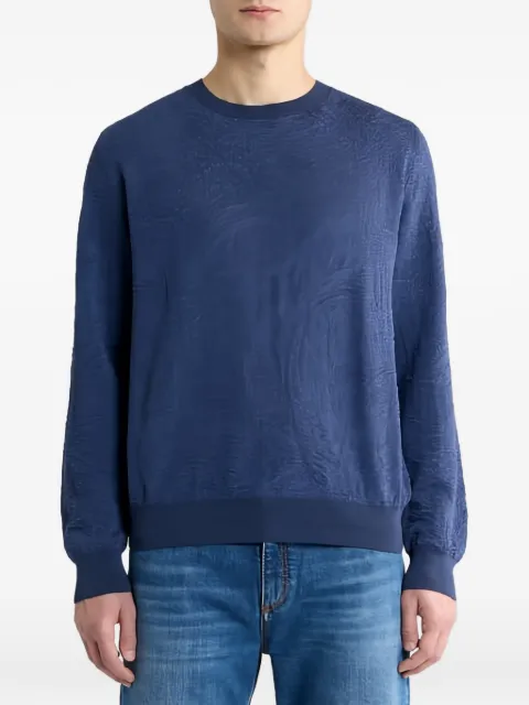 ETRO cotton sweater with floral Paisley motif