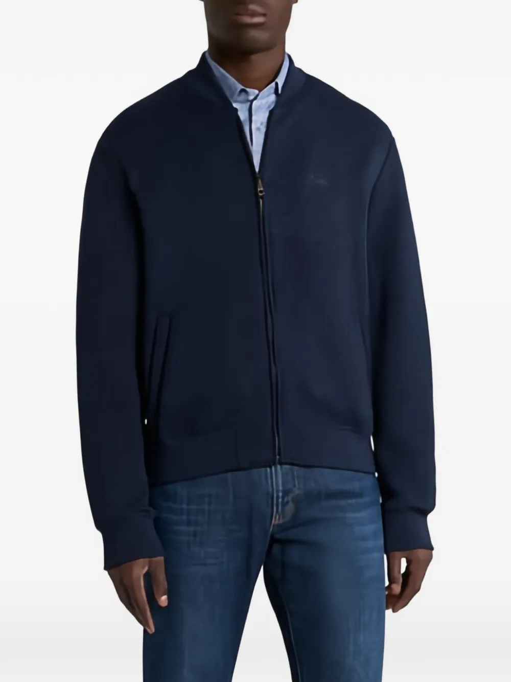ETRO jacquard bomber jacket - Blu