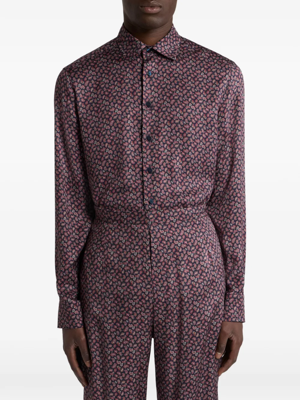 ETRO Paisley Shirt Blauw