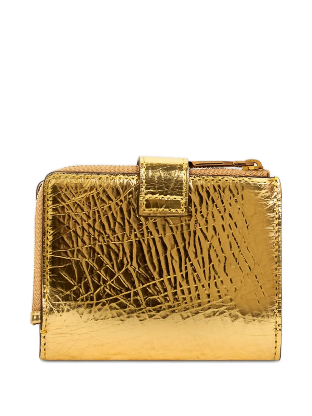 Etro Laminated Leather Wallet In Gold