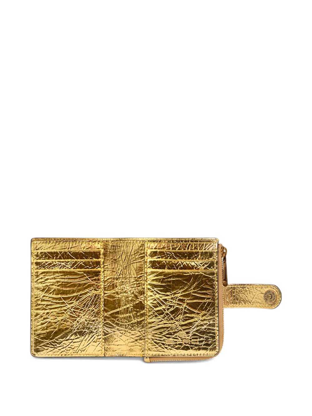 Etro Laminated Leather Wallet In Gold