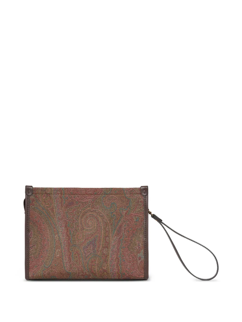 ETRO Arnica Pegaso-embroidered clutch bag Bruin