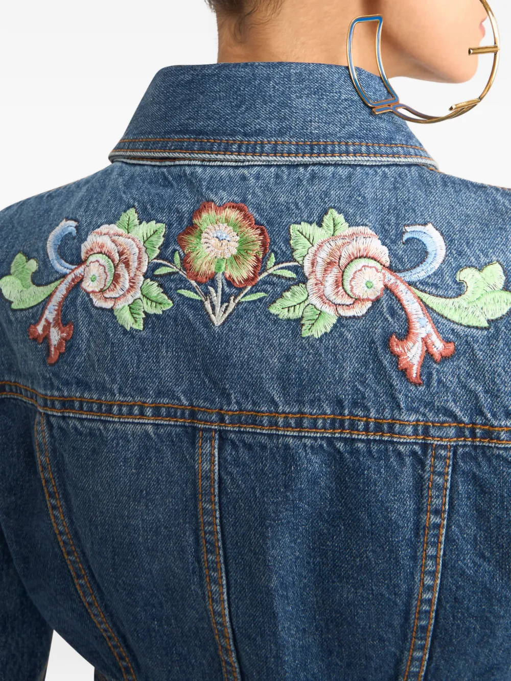 ETRO Jack met geborduurde bloemen Blauw
