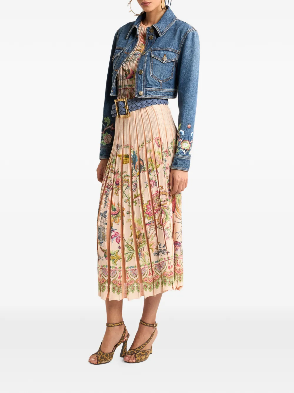 ETRO Jack met geborduurde bloemen Blauw