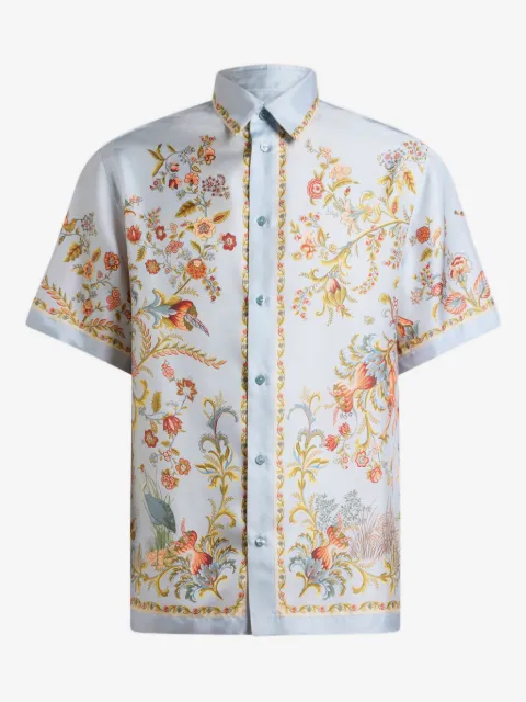 ETRO flora fauna-print silk shirt