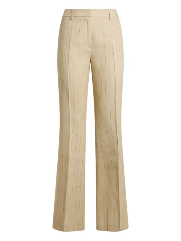 Etro Striped Bootcut Trousers in Neutrals