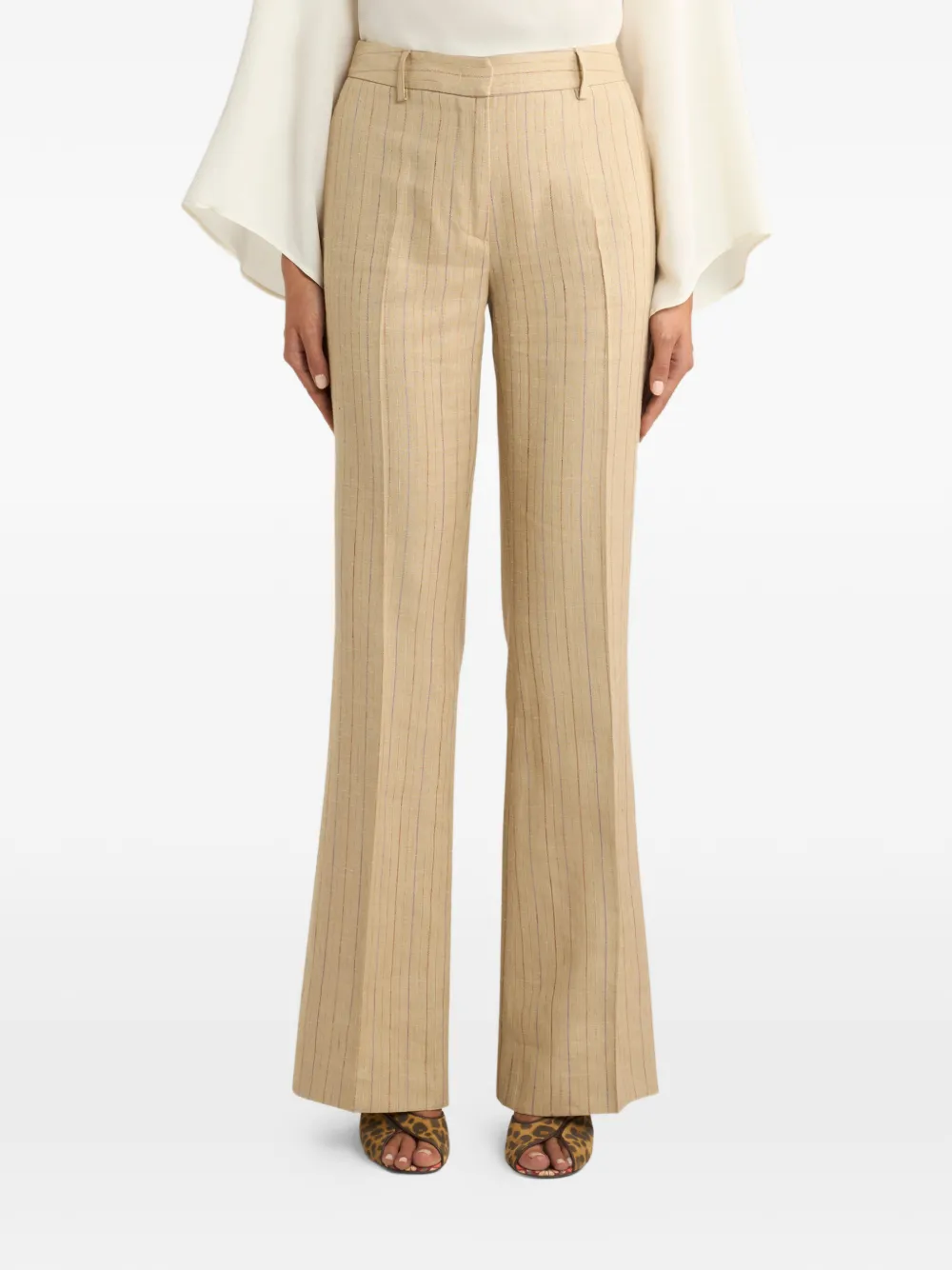ETRO striped bootcut trousers - Beige