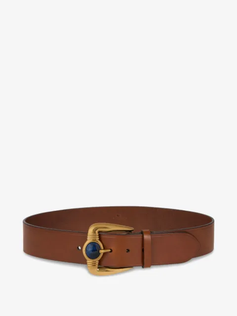 ETRO leather belt with jewel buckle