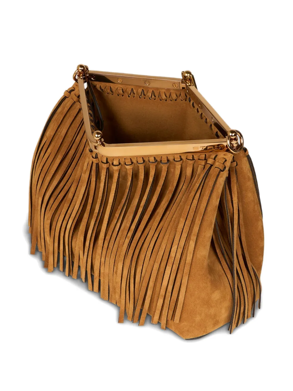  Etro Medium Vela Fringing Shoulder Bag - Brown 