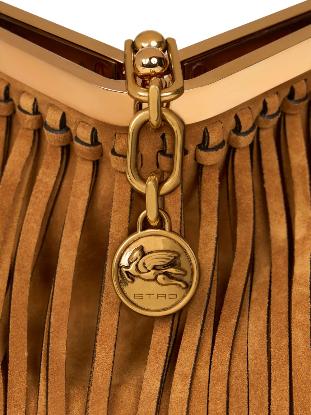 ETRO Medium Vela suède tas met franje Bruin