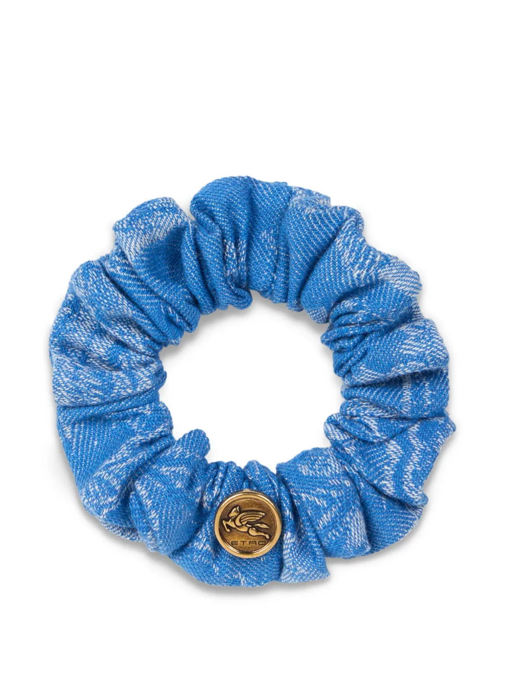 ETRO jacquard denim scrunchie - Blu
