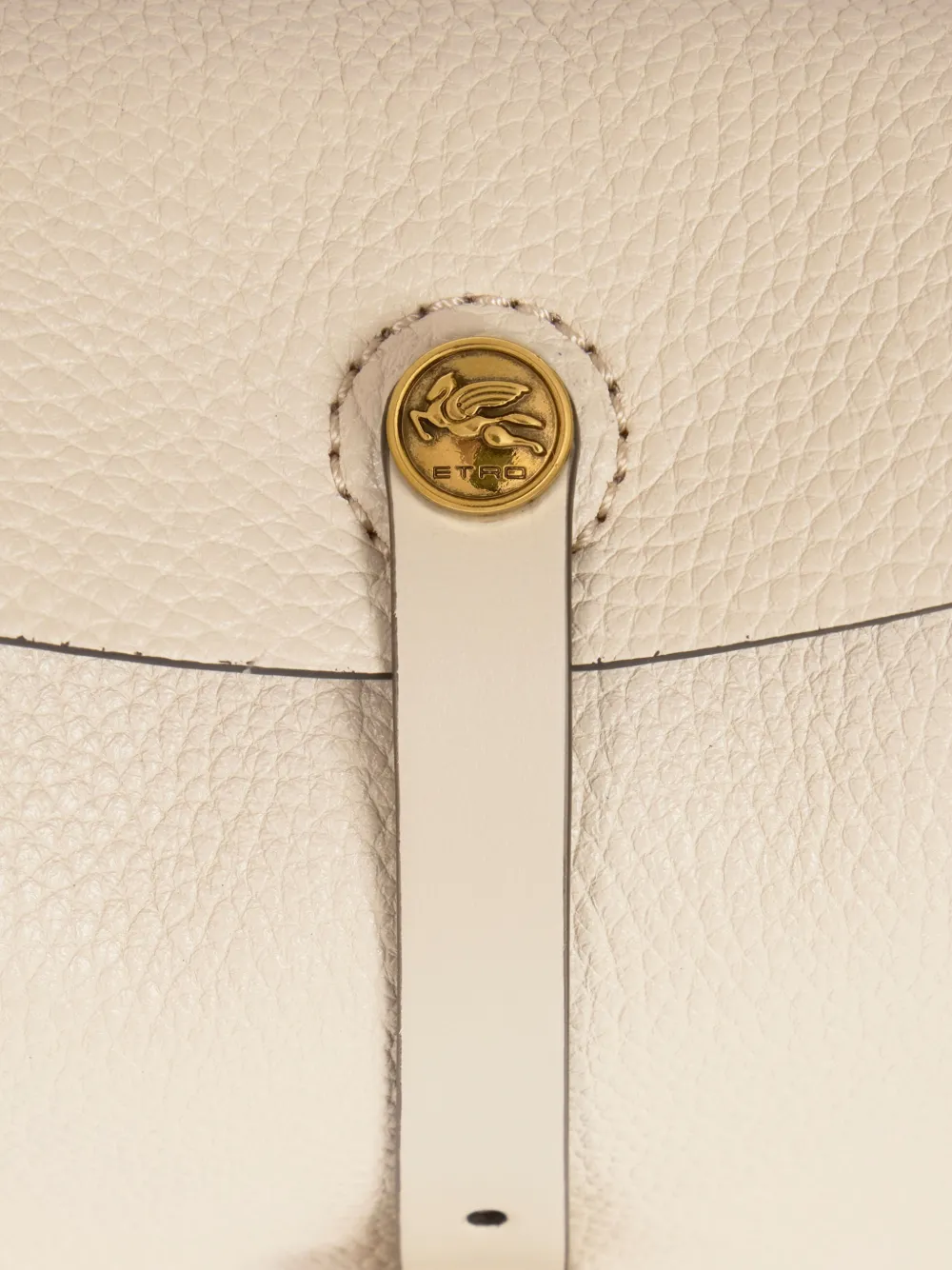 Etro Medium Tumbled Leather Crossbody Pony Bag In Neutral