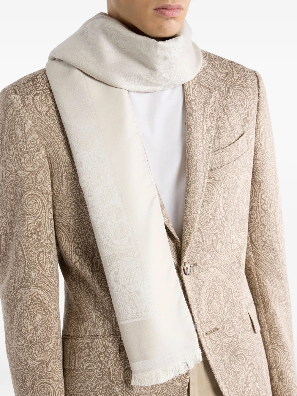 ETRO Sjaal met paisley-patroon Beige