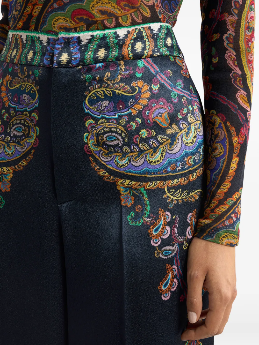ETRO Broek met wijde pijpen Blauw
