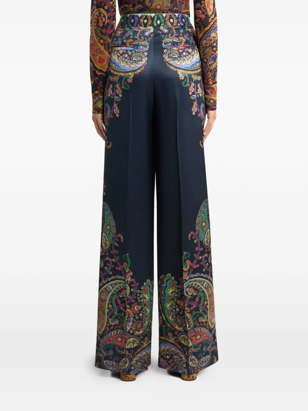 ETRO Broek met wijde pijpen Blauw
