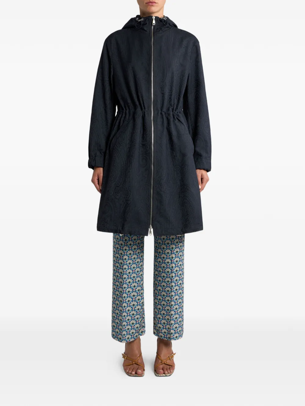  Etro Zip-up Parka Coat - Blue 