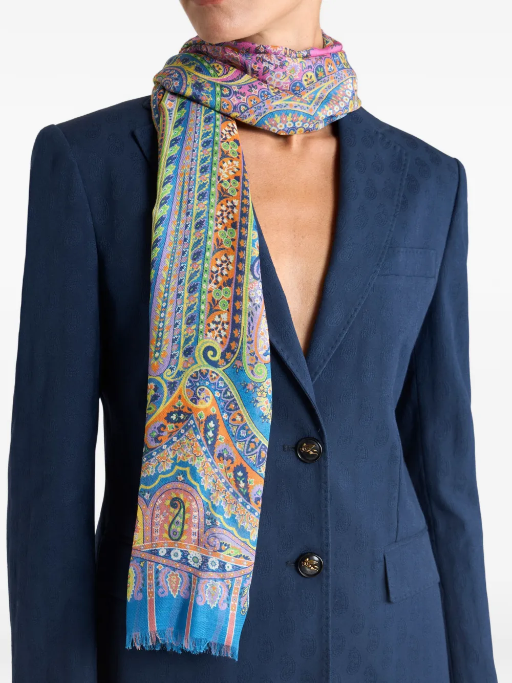 Etro Cashmere Scarf In Blue