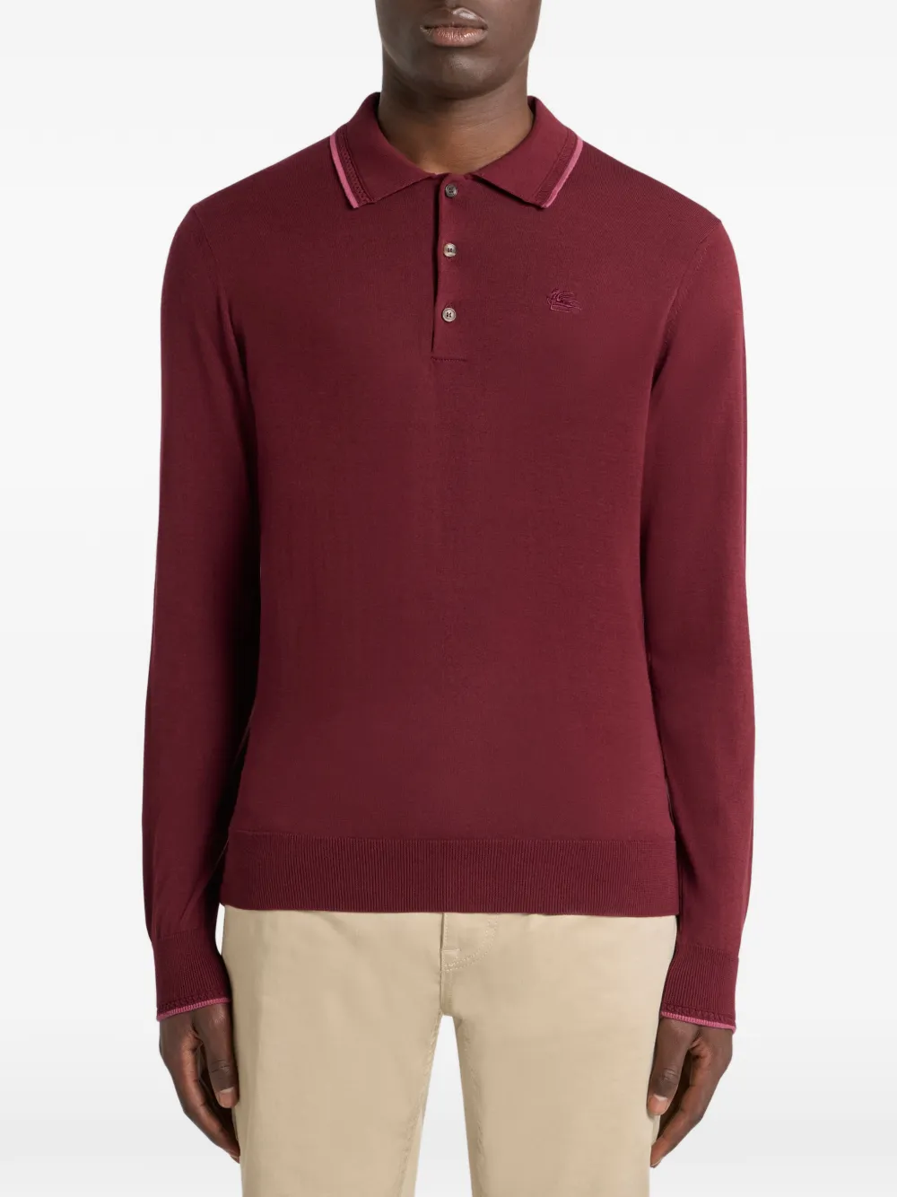 ETRO pegaso-embroidery polo shirt - Rood