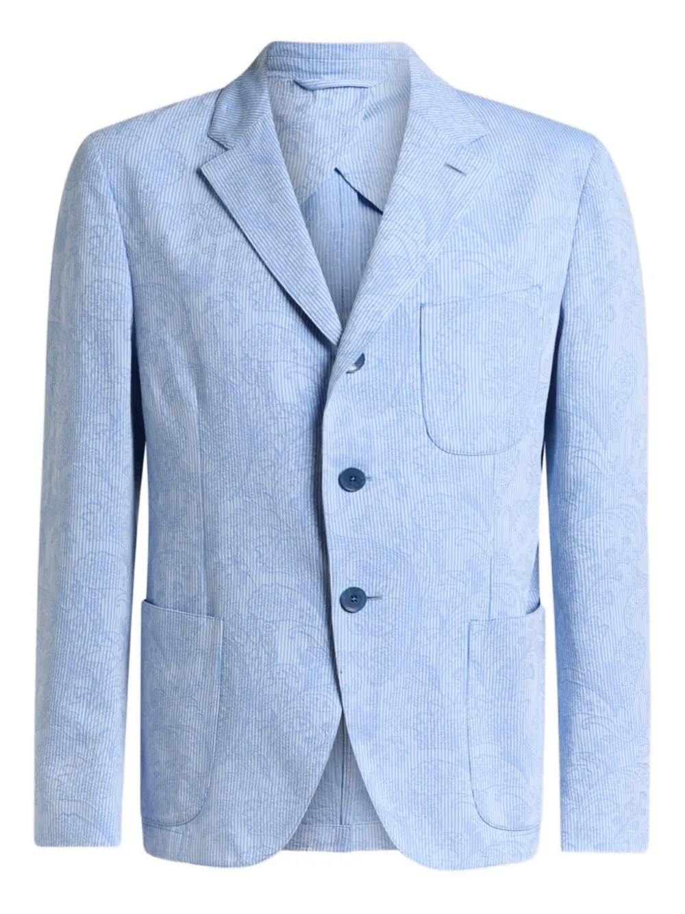 ETRO striped single-breasted jacket - Blu