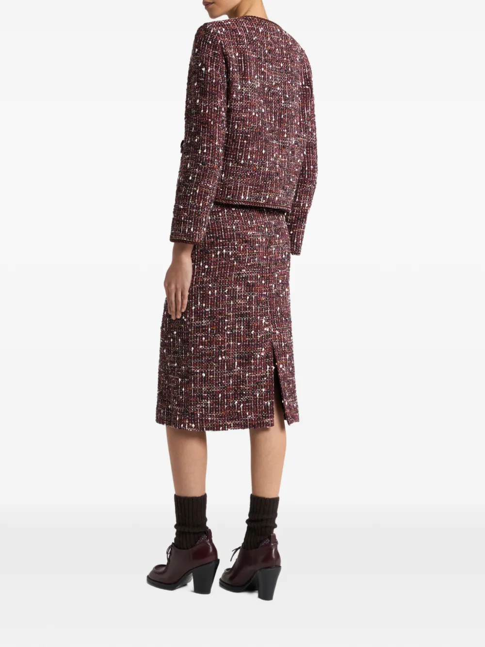 ETRO Katoenen tweed jack Rood