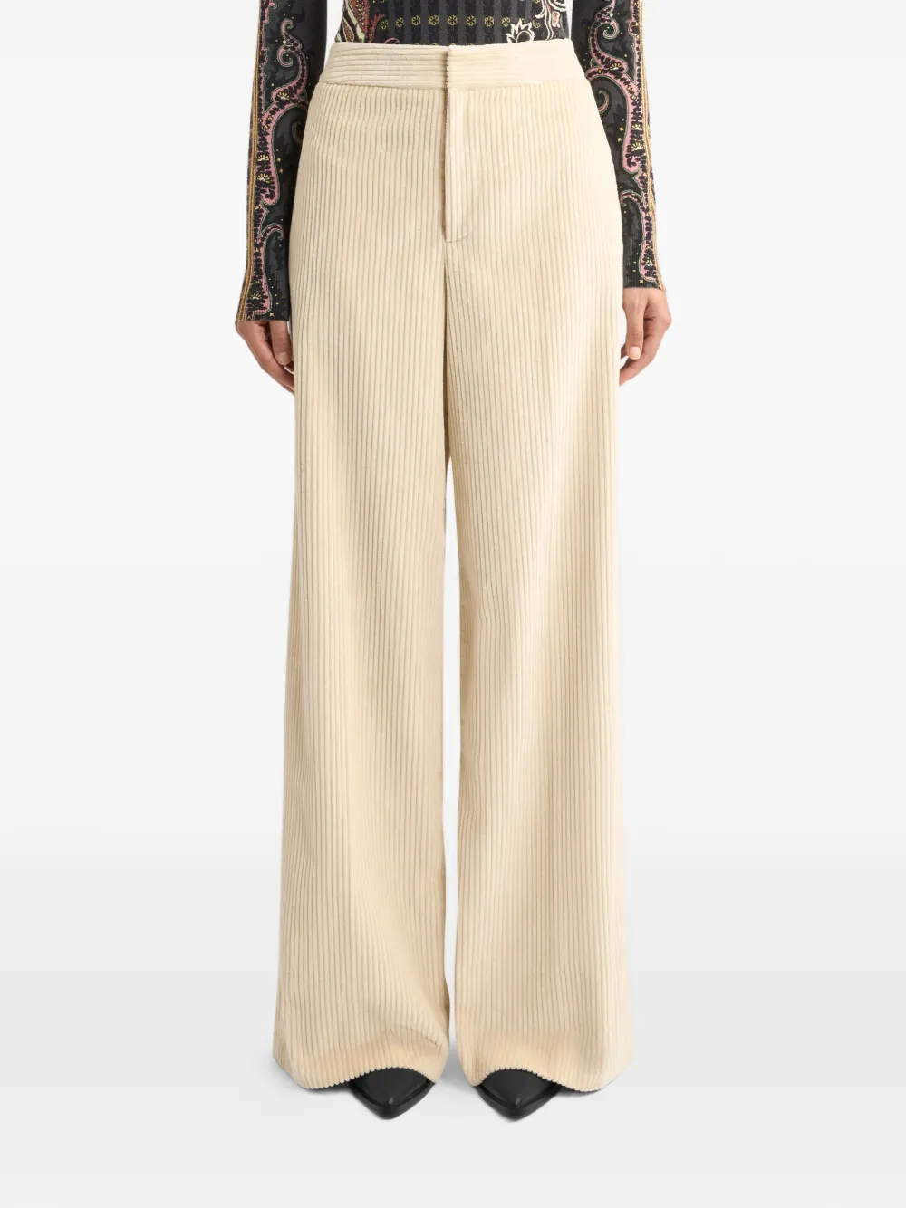  Etro Wide-leg Corduroy Trousers - Neutrals 