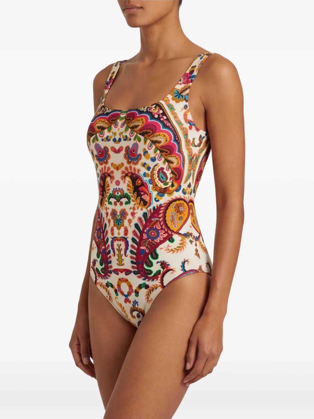 ETRO Badpak met paisley-print en bloemen-print Beige