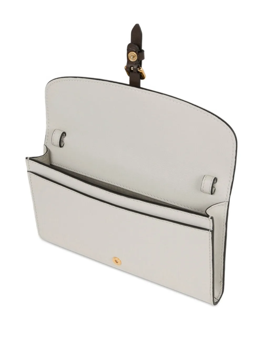 ETRO Tweekleurige leren Pony portemonnee met schouderband Beige