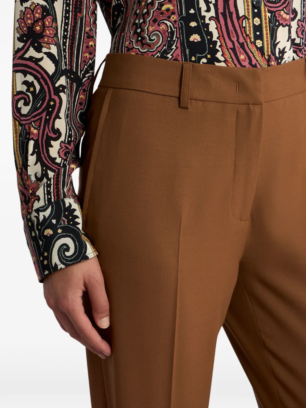 Etro Belt-loops Trousers In Blue