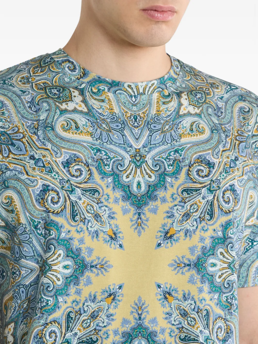 ETRO T-shirt met paisley-print Blauw