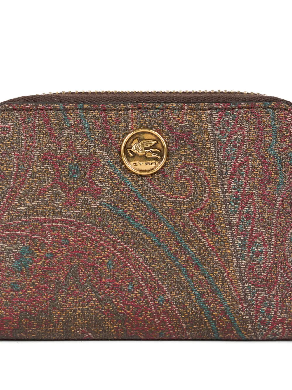 ETRO Arnica portemonnee met Pegaso-bedel en paisley-print Bruin
